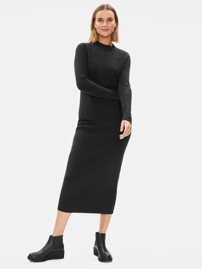 Eileen Fisher Luxe Merino Stretch Pencil Skirt In Responsible Wool In Gray