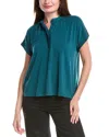 Eileen Fisher Mandarin Collar Henley Top