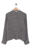Eileen Fisher Mandarin Collar Jacket In Gray