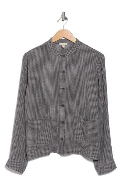 Eileen Fisher Mandarin Collar Jacket In Gray