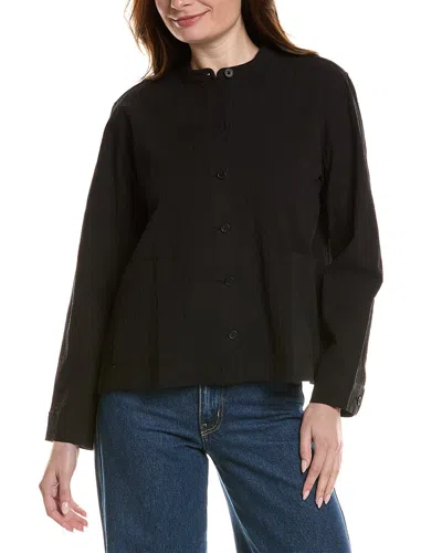 Eileen Fisher Mandarin Collar Jacket In Black