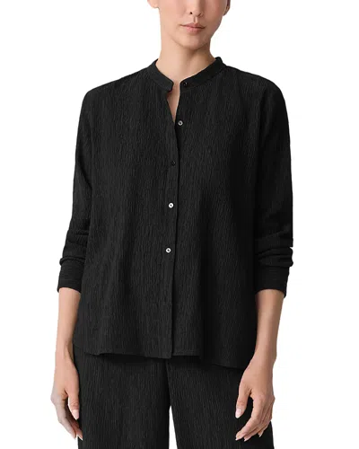 Eileen Fisher Mandarin Collar Shirt In Multi