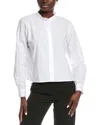 Eileen Fisher Mandarin Collar Shirt In White