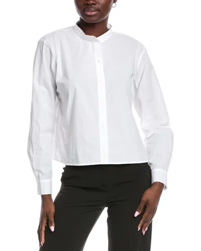 Eileen Fisher Mandarin Collar Shirt In White