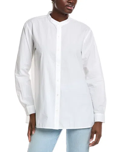 Eileen Fisher Mandarin Collar Shirt In White