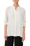 Eileen Fisher Button-down Poplin Shirt In Bone