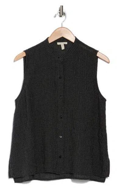 Eileen Fisher Mandarin Collar Top In Black