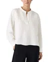 Eileen Fisher Mandarin Collar Top In Ivory
