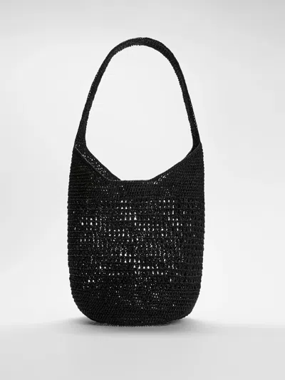 Eileen Fisher Mar Y Sol  Raffia Bucket Bag In Black