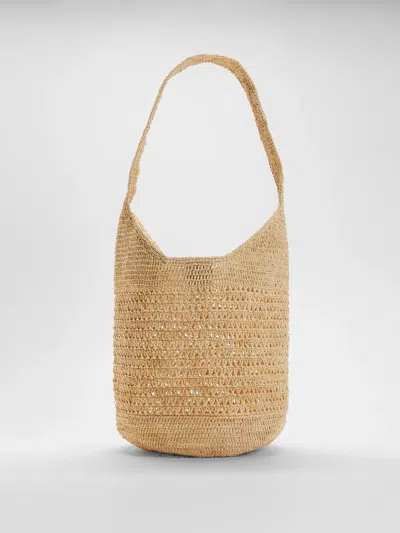 Eileen Fisher Mar Y Sol  Raffia Bucket Bag In Brown