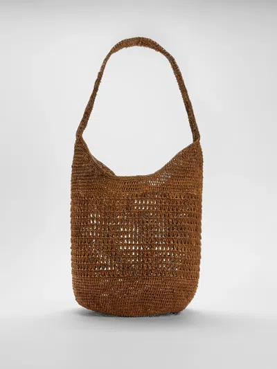 Eileen Fisher Mar Y Sol  Raffia Bucket Bag In Brown