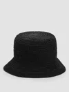 Eileen Fisher Mar Y Sol For  Raffia Bucket Hat In Black