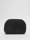 Eileen Fisher Mar Y Sol For  Raffia Clutch In Black