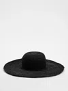 Eileen Fisher Mar Y Sol For  Raffia Sun Hat In Black
