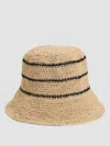 Eileen Fisher Mar Y Sol For  Stripe Bucket Hat In Gold