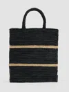 Eileen Fisher Mar Y Sol For  Striped Market Tote In Black
