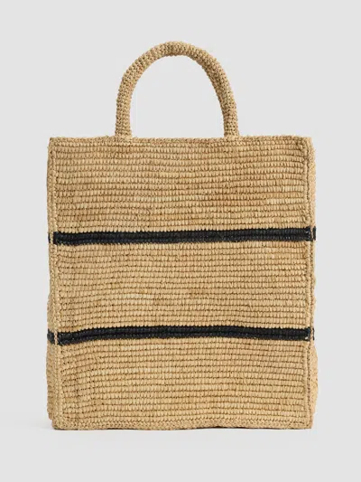 Eileen Fisher Mar Y Sol For  Striped Market Tote In Natural/black