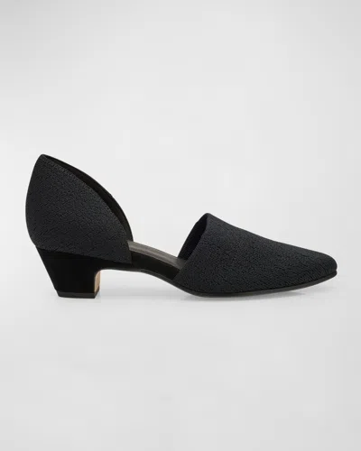 Eileen Fisher Marra Knit D'orsay Pumps In Black