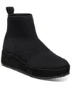 Eileen Fisher Mars Boots Women's Black Wedge Heel Round Toe Bootie Jobb643 In Black