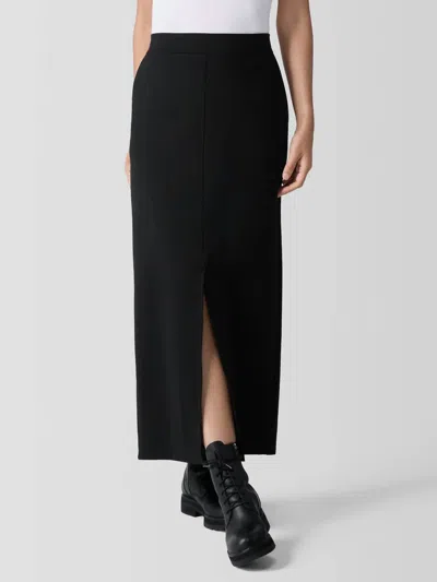 Eileen Fisher Maxi Straight Skirt With Front Slit In Black