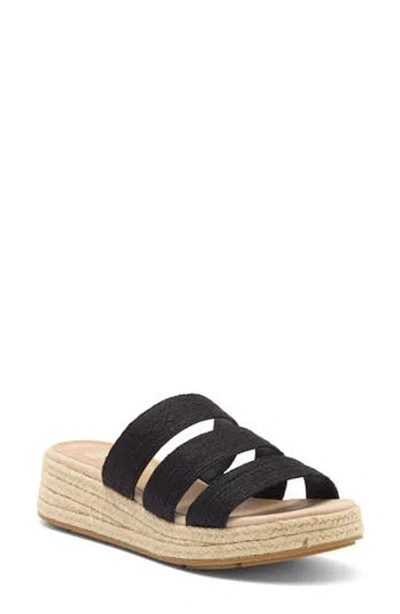 Eileen Fisher Mayla Espadrille Platform Wedge Slide Sandal