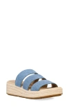 Eileen Fisher Mayla Denim Three-band Wedge Espadrilles In Denim