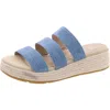Eileen Fisher Mayla Denim Three-band Wedge Espadrilles In Multi