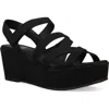 Eileen Fisher Mazy Slingback Platform Wedge Sandal In Black