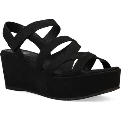 Eileen Fisher Mazy Slingback Platform Wedge Sandal In Black