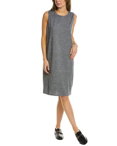 Eileen Fisher Melange Crewneck Tank Dress In Black