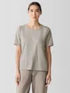 Eileen Fisher Melange Fine Organic Cotton Jersey Tee In Gray