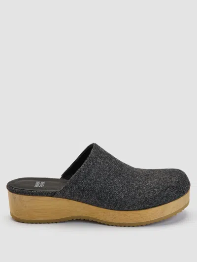 Eileen Fisher Melange Herringbone Clog In Black
