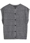 Eileen Fisher Mélange Linen-blend Top In Gray