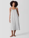 Eileen Fisher Melange Organic Cotton Interlock Cami Sleep Dress In Gray