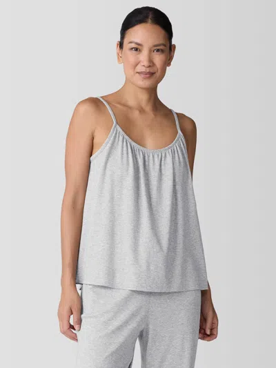 Eileen Fisher Melange Organic Cotton Interlock Sleep Cami In Gray