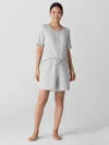 Eileen Fisher Melange Organic Cotton Interlock Sleep Shorts In Neutral