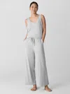Eileen Fisher Melange Organic Cotton Interlock Wide-leg Sleep Pant In Multi