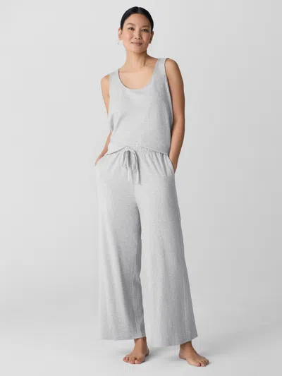 Eileen Fisher Melange Organic Cotton Interlock Wide-leg Sleep Pant In Multi