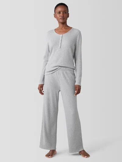 Eileen Fisher Melange Organic Cotton Waffle Sleep Pant In Gray