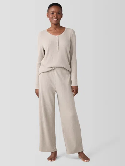 Eileen Fisher Melange Organic Cotton Waffle Sleep Pant In Neutral