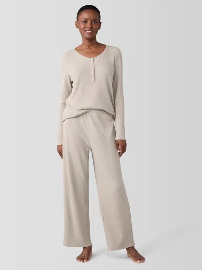 Eileen Fisher Melange Organic Cotton Waffle Sleep Pant In Gold