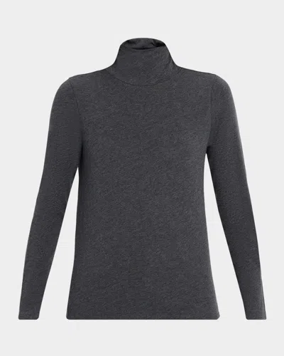 EILEEN FISHER MELANGE SHEER KNIT TURTLENECK SWEATER