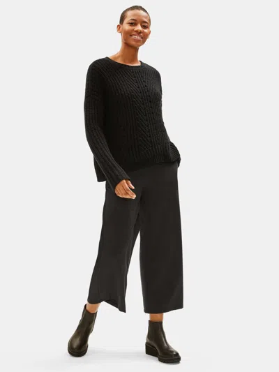 Eileen Fisher Melange Tencel Ponte Wide-leg Pant In Gray