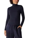 Eileen Fisher Turtleneck Stretch Organic Cotton Blend Top In Blue