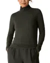 Eileen Fisher Turtleneck Stretch Organic Cotton Blend Top In Brown