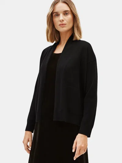 Eileen Fisher Merino Cardigan In Responsible Wool In Black