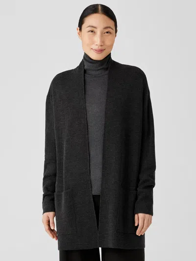 Eileen Fisher Merino Cardigan In Responsible Wool In Gray