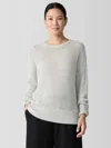 Eileen Fisher Merino Crew Neck Top In Regenerative Wool In Gray