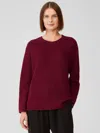 Eileen Fisher Washable Wool Crepe Top In Regenerative Wool In Red
