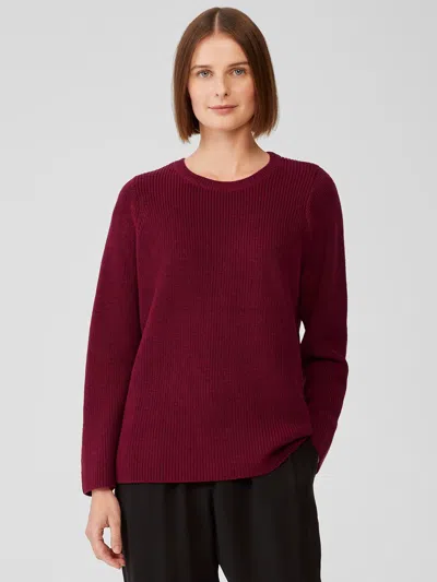 EILEEN FISHER MERINO CREW NECK TOP IN RESPONSIBLE WOOL